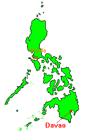 Location of Davao City in Philippines