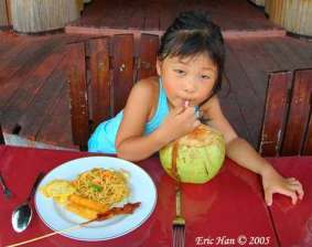 Zara enjoying lunch