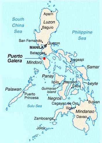 Puerto Galera location in the Philippines